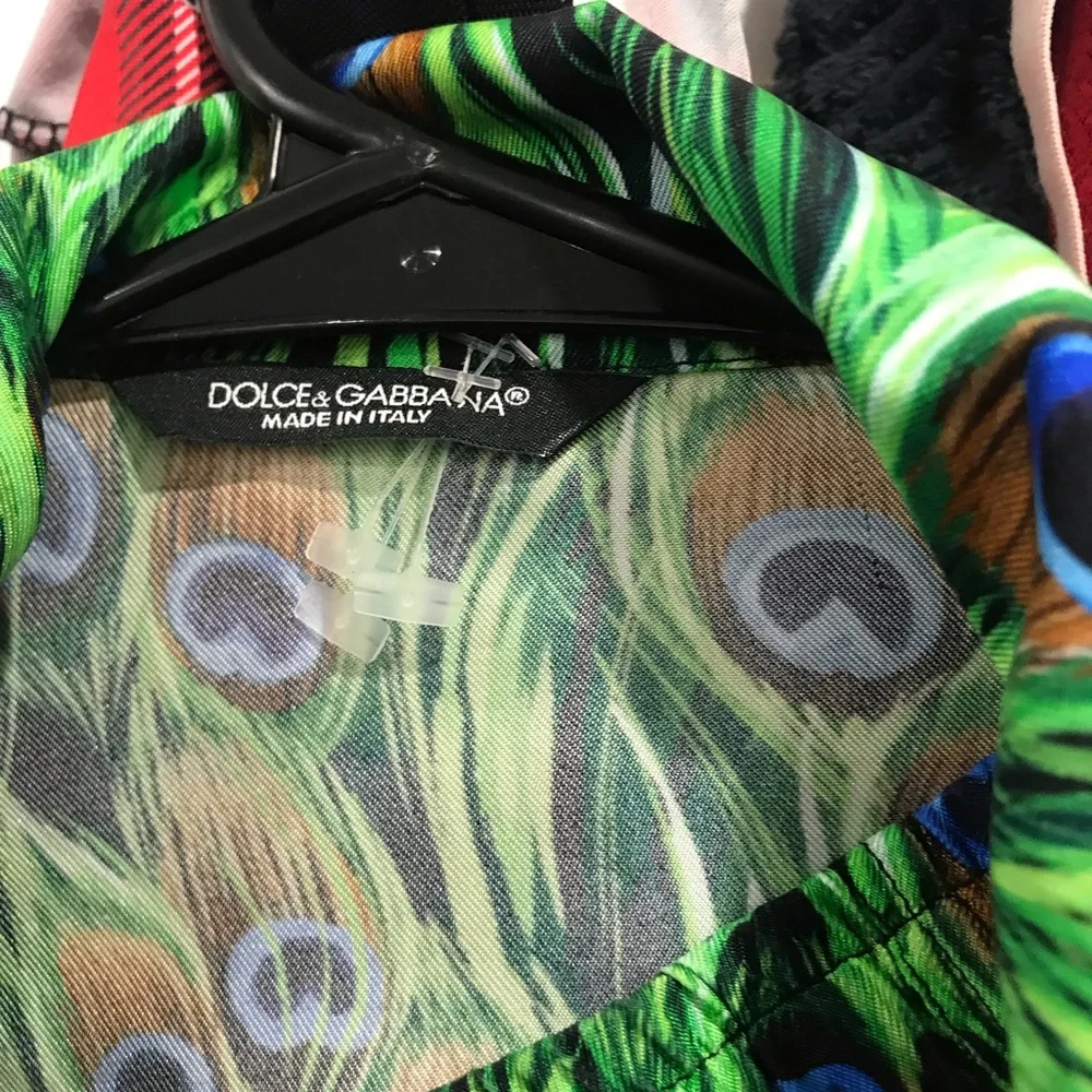 Dolce gabbana pure silk peacock lounge set unisex set pj - Picture 2 of 14